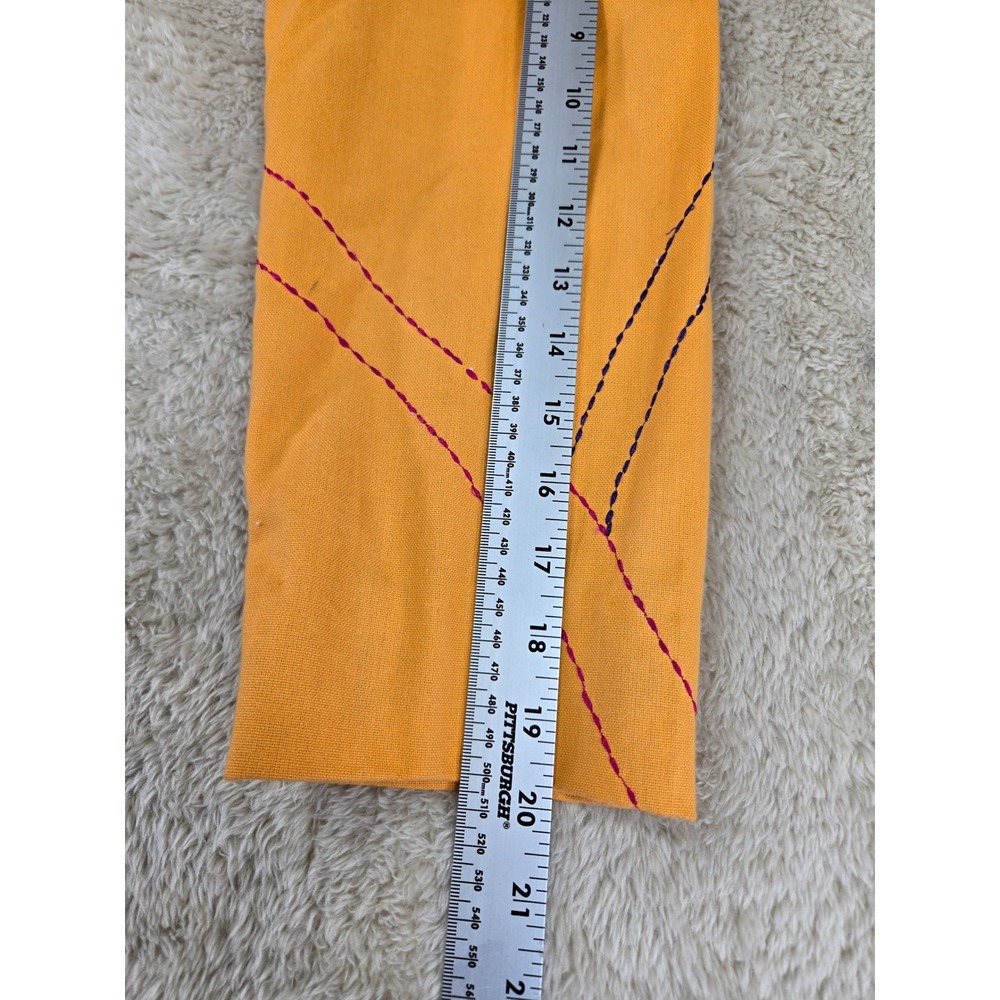 Julia Ku Womens Mustard Yellow Floral Embroidered Art to Wear Jacket Mandarin L - Picture 5 of 9